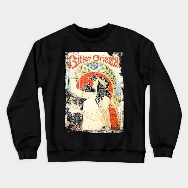 Art Nouveau - Bitter Oriental Alphonse Mucha Crewneck Sweatshirt by AltrusianGrace